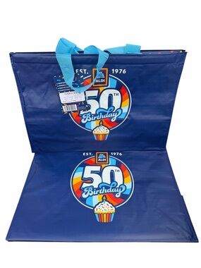 ALDI 50th Birthday Reusable Tote Bag Set of 2